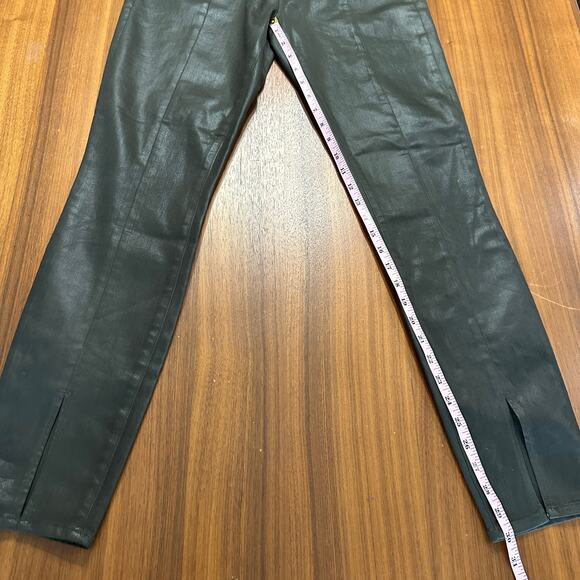 L'AGENCE Green Coated Denim Jyothi jeans, high rise split ankle, REVOLVE, 32 - Picture 9 of 10